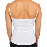 Womens Camisole Top 100% Cotton Cami Strap Singlet Basic Tank Shirt - Natural - 18-20