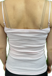 Womens Camisole Top 100% Cotton Cami Strap Singlet Basic Tank Shirt - Pink - 10-12