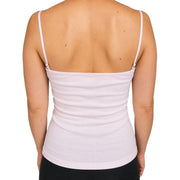 Womens Camisole Top 100% Cotton Cami Strap Singlet Basic Tank Shirt - Pink - 18-20
