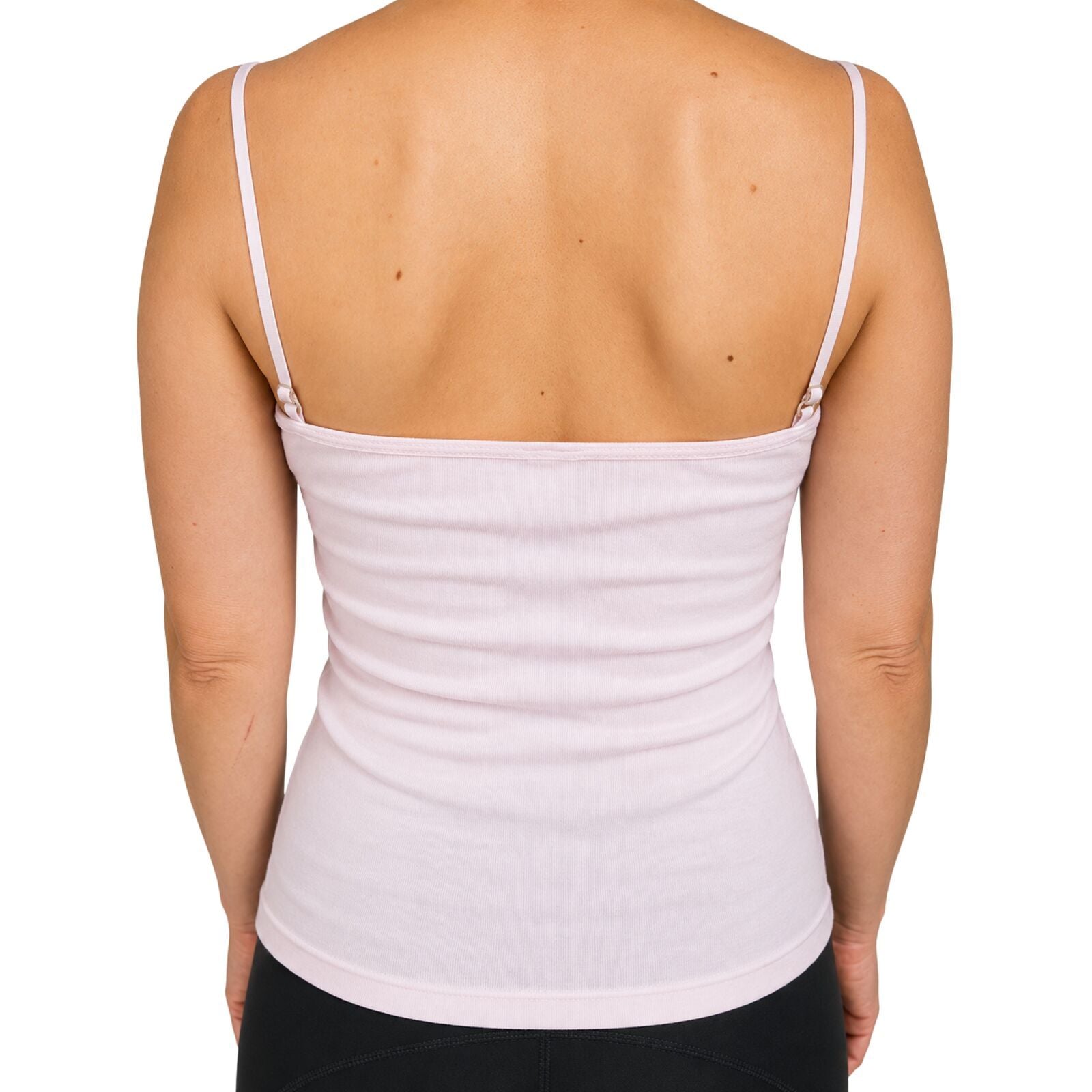 Womens Camisole Top 100% Cotton Cami Strap Singlet Basic Tank Shirt - Pink - 18-20