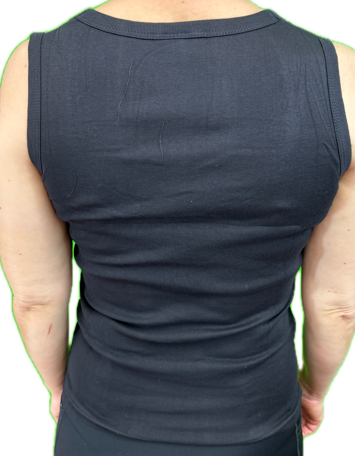 Ladies Sleeveless Singlet Top Womens Summer Basic Tank Shirt Lace Motif Front - Black - 18-20 V563-BR-GW0102-BLK-18-20
