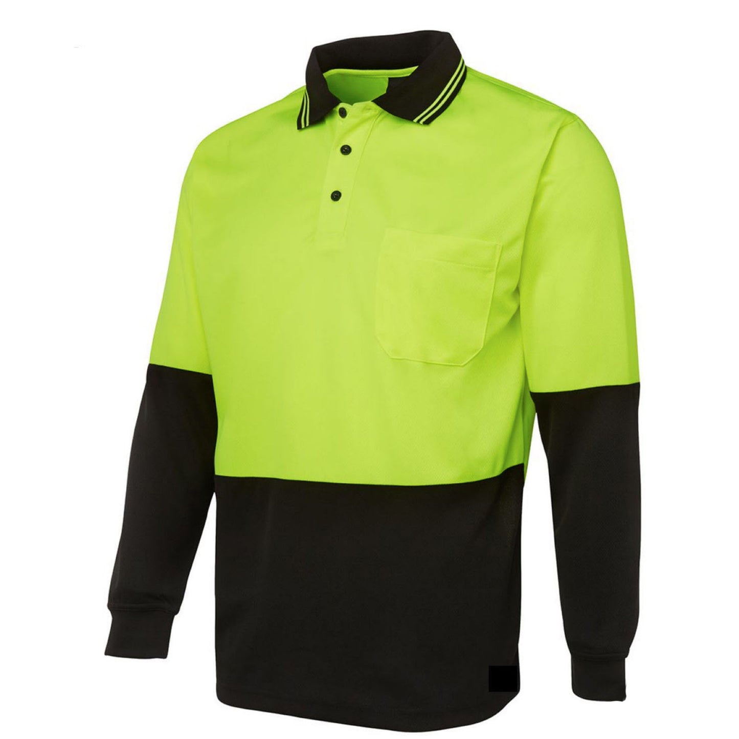 Hi Vis Long Sleeve Polo Shirt Safety Workwear Fluro Breathable UPF 50+ - Yellow - XXL V563-BR-HIVISSHIRT-YELLOW-XXL