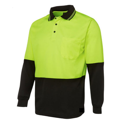Hi Vis Long Sleeve Polo Shirt Safety Workwear Fluro Breathable UPF 50+ - Yellow - XXL V563-BR-HIVISSHIRT-YELLOW-XXL