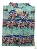 Mens Oahu Hawaiian Party Shirt Button Hippie Tops Short Sleeve Beach Holiday - Flamingo On Shore (0498) - S V563-BR-HWNSHT-FLAMSHR0498-S