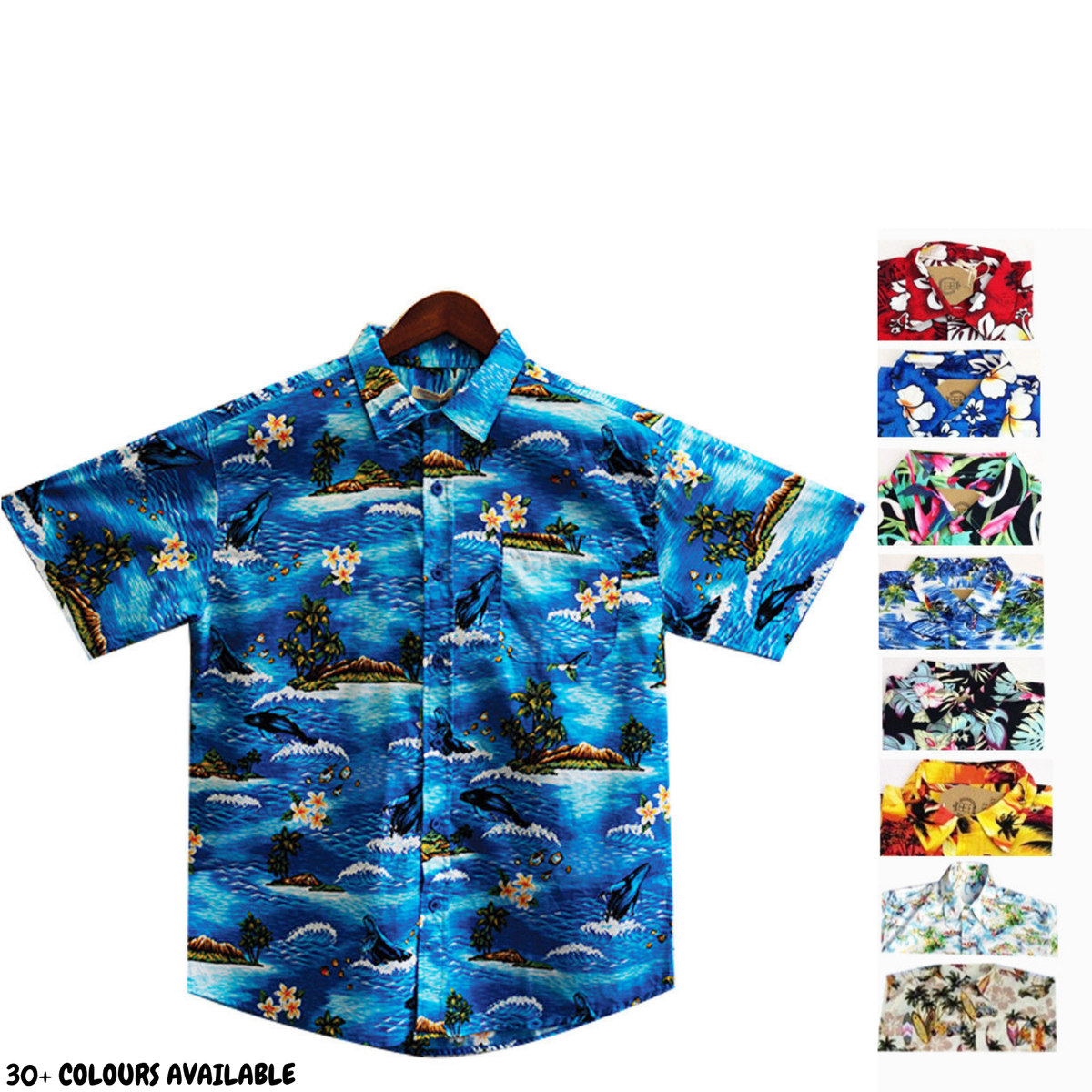 Mens Oahu Hawaiian Party Shirt Button Hippie Tops Short Sleeve Beach Holiday - Garden Flamingo (1423) - M V563-BR-HWNSHT-GRDNFLAM1423-M