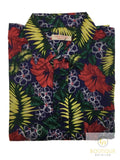 Mens Oahu Hawaiian Party Shirt Button Hippie Tops Short Sleeve Beach Holiday - Hibiscus Flower (1421) - S V563-BR-HWNSHT-HBCUSFLWR1421-S
