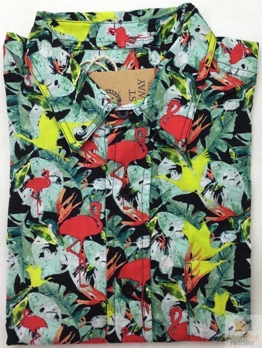 Mens Oahu Hawaiian Party Shirt Button Hippie Tops Short Sleeve Beach Holiday - Water Colour (0503) - XL V563-BR-HWNSHT-WTRCLR0503-XL