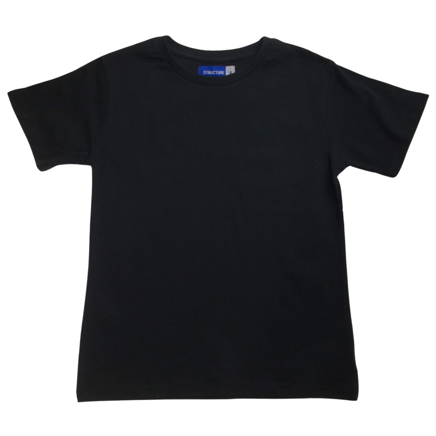 KIDS PLAIN T SHIRT Childrens Child 100% COTTON Boys Girls Basic Blank Tee Top - Black - 10 V563-BR-KDSPLAINTEE-BLK-10
