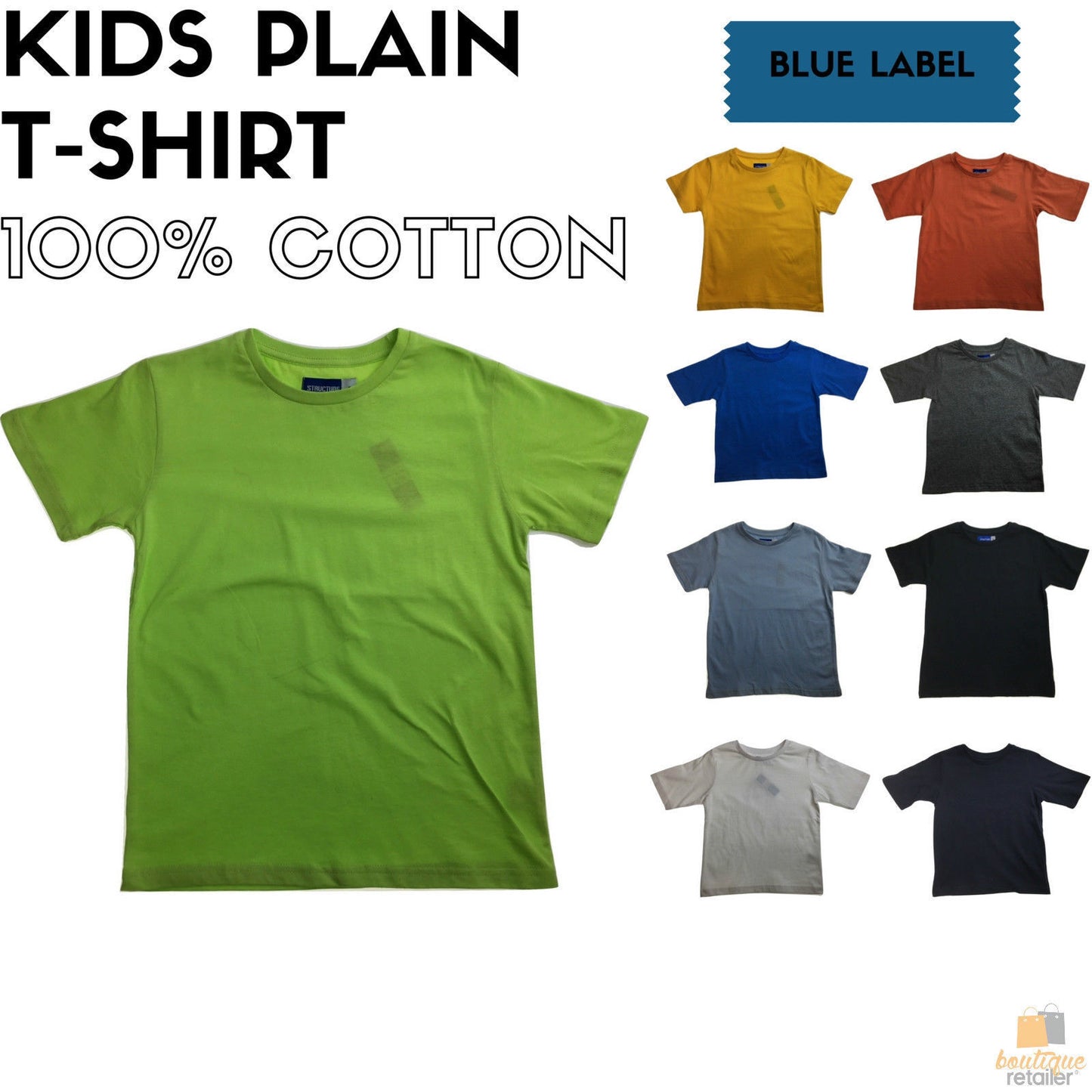KIDS PLAIN T SHIRT Childrens Child 100% COTTON Boys Girls Basic Blank Tee Top - Red - 6 V563-BR-KDSPLAINTEE-RED-6