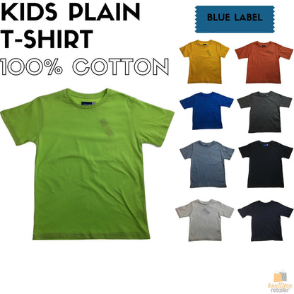 KIDS PLAIN T SHIRT Childrens Child 100% COTTON Boys Girls Basic Blank Tee Top - Red - 6 V563-BR-KDSPLAINTEE-RED-6