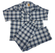 KIDS FLANNELETTE PYJAMAS PJs Boys Girls Flannel Pajamas Pyjama Winter Set PJ - Black/Blue/White Check - 8 V563-BR-KFLANPJ-BLKBLUWHT-8