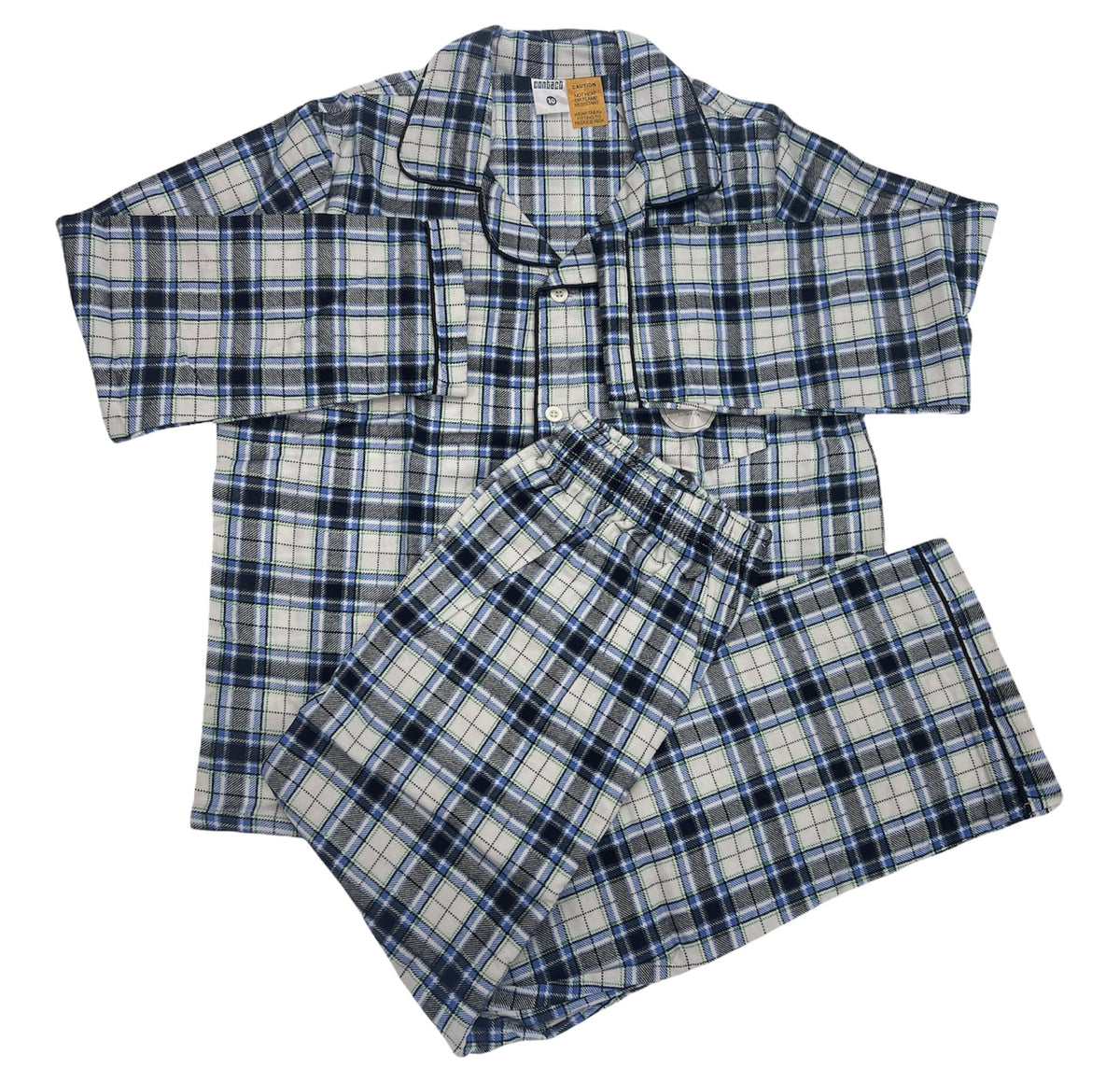 KIDS FLANNELETTE PYJAMAS PJs Boys Girls Flannel Pajamas Pyjama Winter Set PJ - Black/Blue/White Check - 8 V563-BR-KFLANPJ-BLKBLUWHT-8