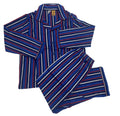KIDS FLANNELETTE PYJAMAS PJs Boys Girls Flannel Pajamas Pyjama Winter Set PJ - Blue/Navy/White/Red Stripe - 8 V563-BR-KFLANPJ-BLUNAVWHRD-8