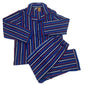 KIDS FLANNELETTE PYJAMAS PJs Boys Girls Flannel Pajamas Pyjama Winter Set PJ - Blue/Navy/White/Red Stripe - 8 V563-BR-KFLANPJ-BLUNAVWHRD-8