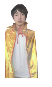 KIDS METALLIC CAPE w Collar Costume Childrens Party Halloween Vampire - Orange V563-BR-KMETALCAPE-ORG