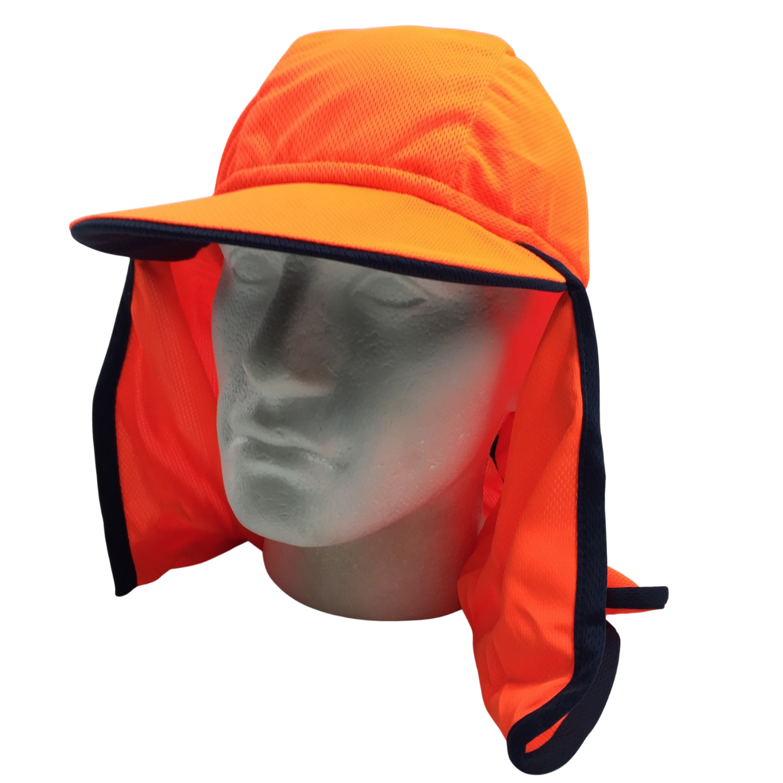 Hi Vis Legionnaire Hat Cap Sun Protection Workwear Legionnaires Fluro One Size - Fluro Orange V563-BR-LEGIONNAIRE-FLUORNG