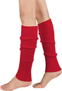 Pair of Womens Leg Warmers Disco Winter Knit Dance Party Crochet Legging Socks Costume - Red V563-BR-LEGW-RED