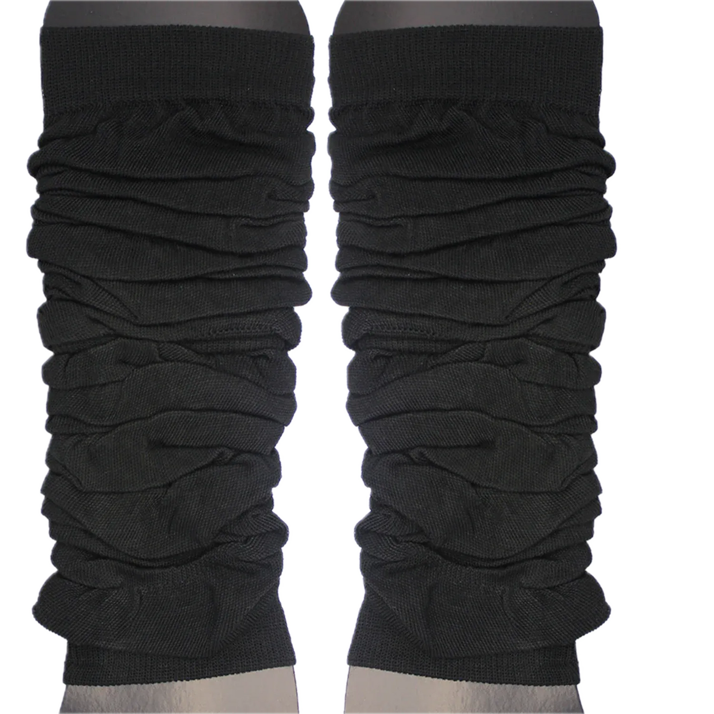 LEG WARMERS Knitted Womens Neon Party Knit Ankle Fluro Dance Costume 80s Pair - Black V563-BR-LEGWKNIT-BLK