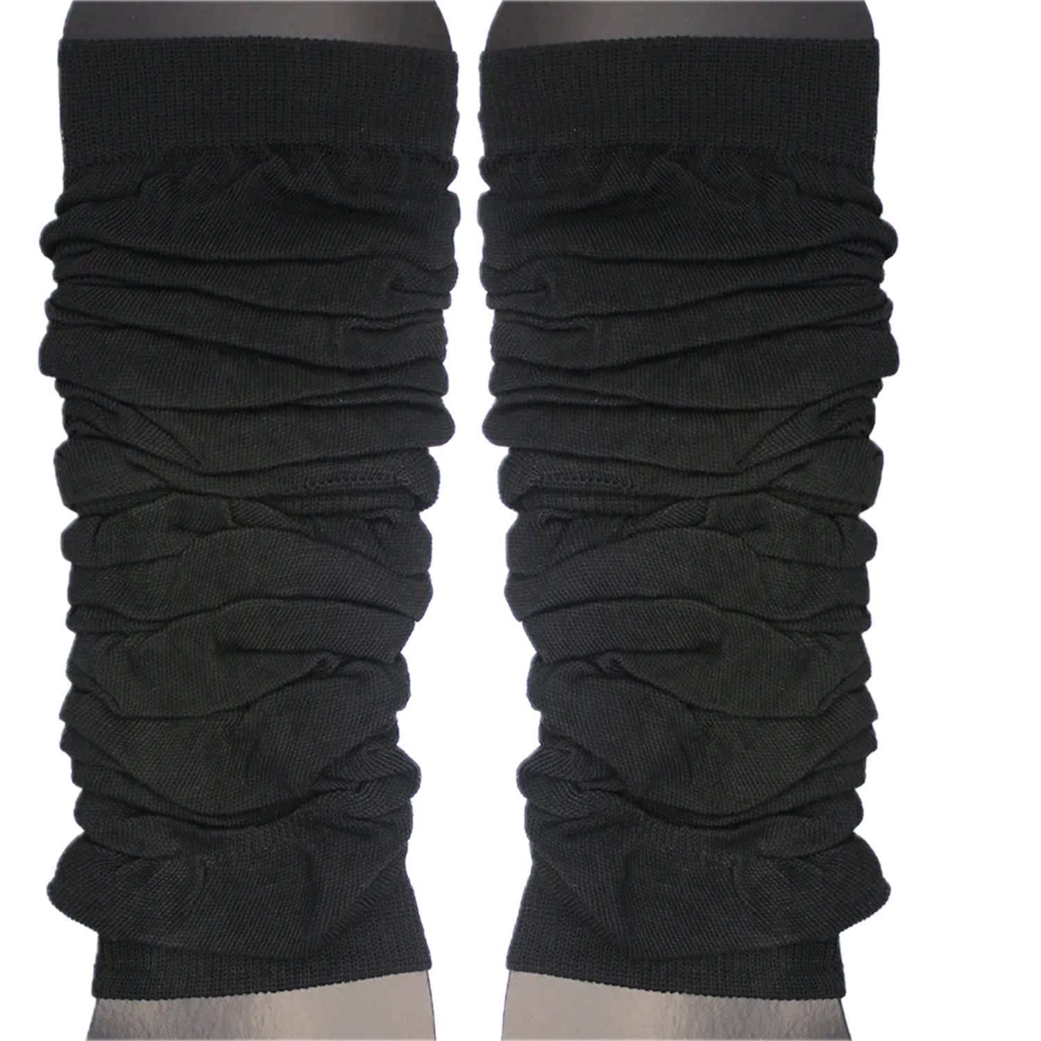 LEG WARMERS Knitted Womens Neon Party Knit Ankle Fluro Dance Costume 80s Pair - Black V563-BR-LEGWKNIT-BLK