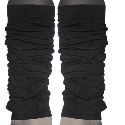 LEG WARMERS Knitted Womens Neon Party Knit Ankle Fluro Dance Costume 80s Pair - Black V563-BR-LEGWKNIT-BLK