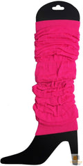 LEG WARMERS Knitted Womens Neon Party Knit Ankle Fluro Dance Costume 80s Pair - Fluro Hot Pink V563-BR-LEGWKNIT-FLUROHOTPNK