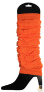 LEG WARMERS Knitted Womens Neon Party Knit Ankle Fluro Dance Costume 80s Pair - Fluro Orange V563-BR-LEGWKNIT-FLUROORG