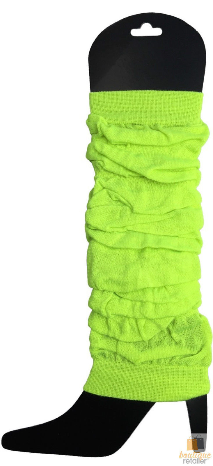 LEG WARMERS Knitted Womens Neon Party Knit Ankle Fluro Dance Costume 80s Pair - Fluro Yellow V563-BR-LEGWKNIT-FLUROYLW
