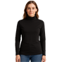 Ladies SKIVVY Womens Long Sleeve Plain Top Warm Turtleneck Cotton High Neck in Black - M V563-BR-LSKIVV-BLK-M