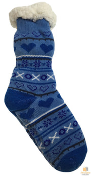 1 Pair Ladies Thick Fur Bed Socks Womens Soft Work Fluffy Slipper Non Slip - One Size V563-BR-LTBSKS-ONESIZE