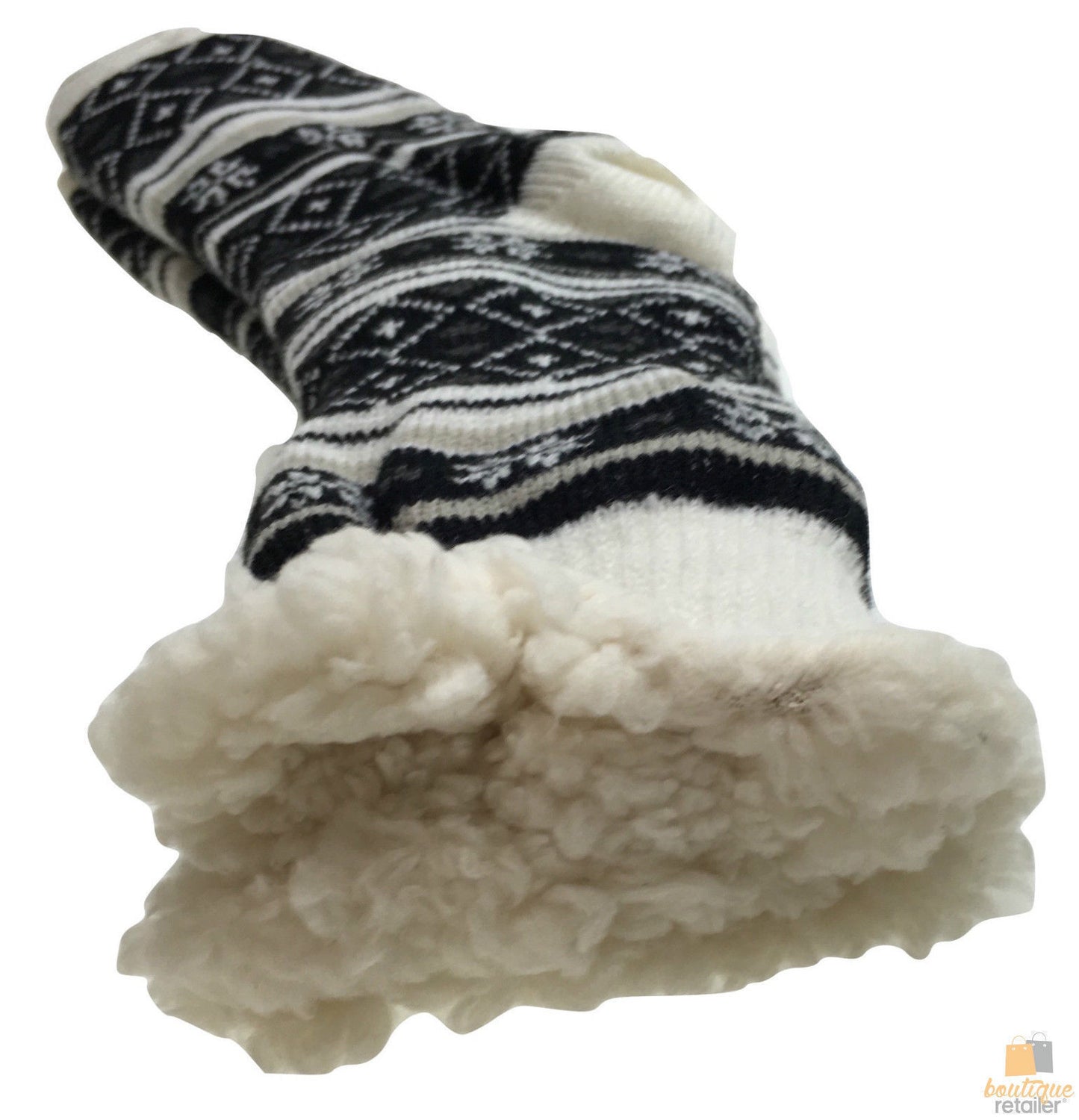1 Pair Ladies Thick Fur Bed Socks Womens Soft Work Fluffy Slipper Non Slip - One Size V563-BR-LTBSKS-ONESIZE