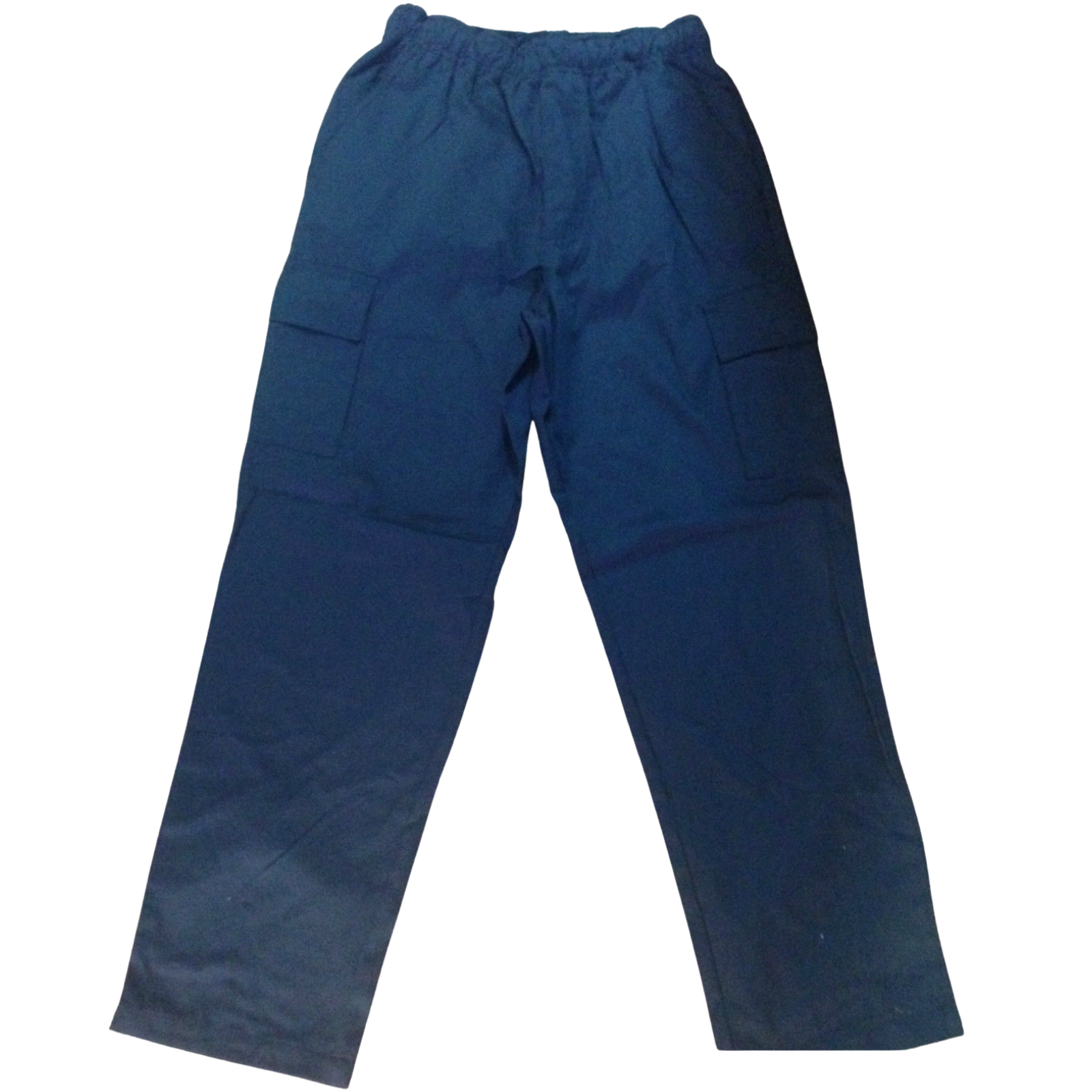Mens CARGO PANTS Trousers Elastic Waist 100% COTTON Army Military PLAIN Casual - Navy - S V563-BR-MCPANTS-NVY-S