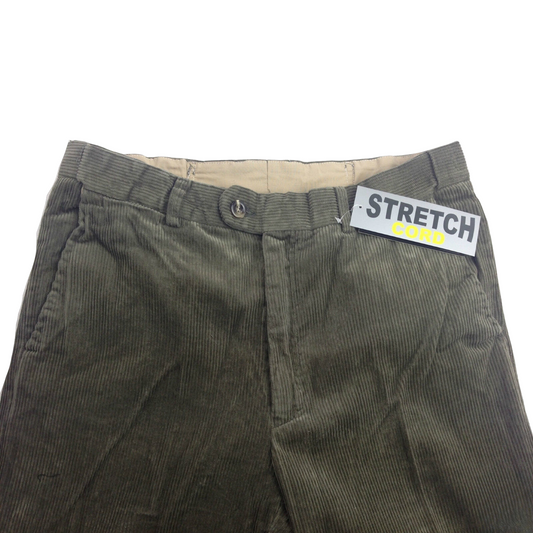 MENS CORDUROY PANTS Trousers Cords Casual STRETCH COTTON Size 32""-44"" Adjustable - Olive (89) - 87 (34"") V563-BR-MCURDOROYPANTS-89-87