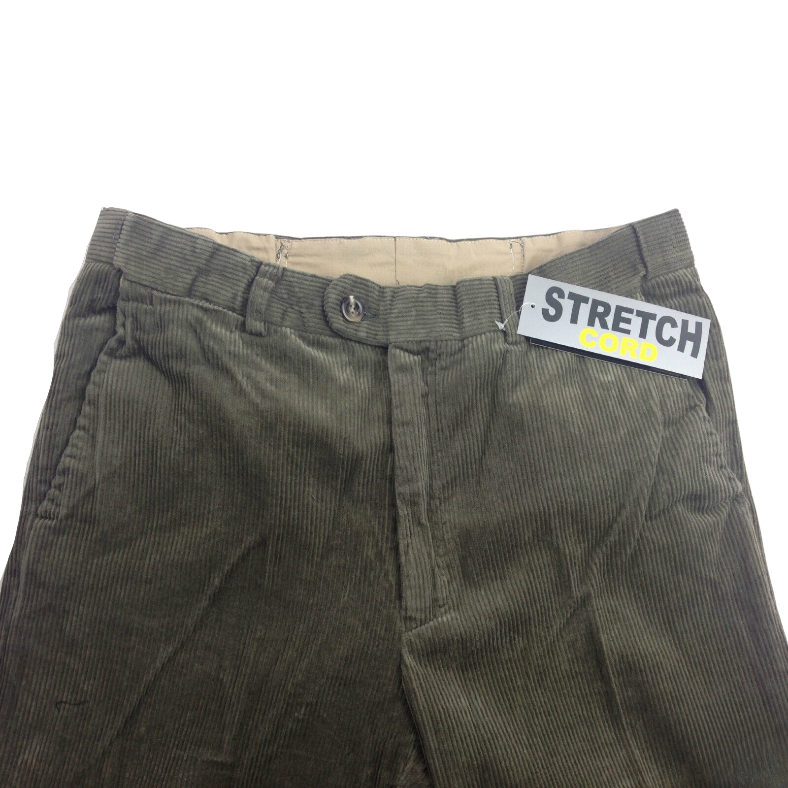 MENS CORDUROY PANTS Trousers Cords Casual STRETCH COTTON Size 32""-44"" Adjustable - Olive (89) - 87 (34"") V563-BR-MCURDOROYPANTS-89-87