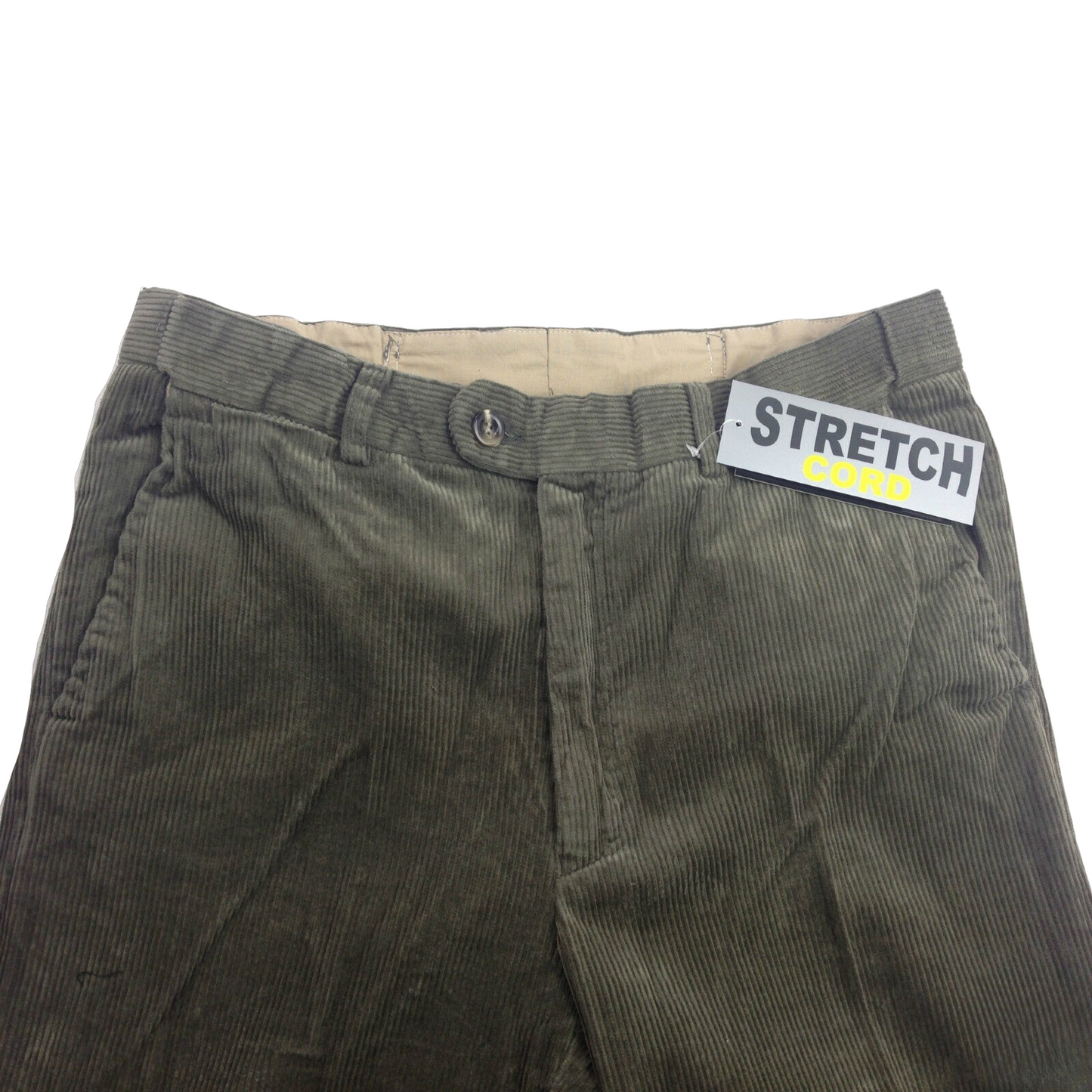 MENS CORDUROY PANTS Trousers Cords Casual STRETCH COTTON Size 32""-44"" Adjustable - Olive (89) - 97 (38"") V563-BR-MCURDOROYPANTS-89-97