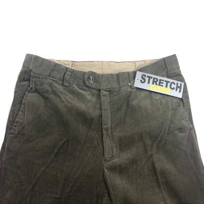 MENS CORDUROY PANTS Trousers Cords Casual STRETCH COTTON Size 32""-44"" Adjustable - Olive (89) - 97 (38"") V563-BR-MCURDOROYPANTS-89-97