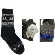 1 Pair Mens Non Slip Thick Fur Warm Winter Bed Socks Thermal Warm Cushion - One Size V563-BR-MENSBEDSOCKS-ONESIZE