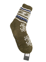 1 Pair Mens Non Slip Thick Fur Warm Winter Bed Socks Thermal Warm Cushion - One Size V563-BR-MENSBEDSOCKS-ONESIZE