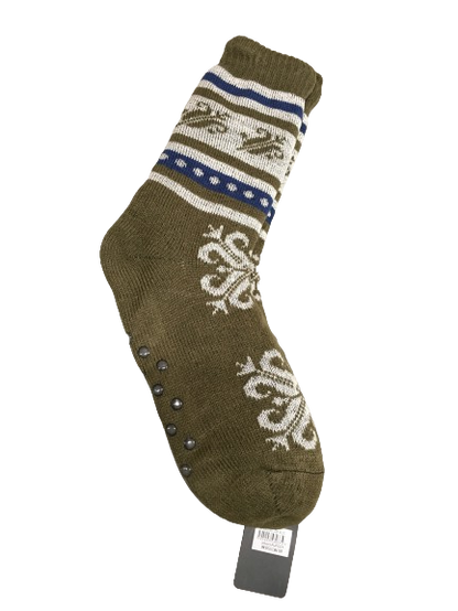 1 Pair Mens Non Slip Thick Fur Warm Winter Bed Socks Thermal Warm Cushion - One Size V563-BR-MENSBEDSOCKS-ONESIZE