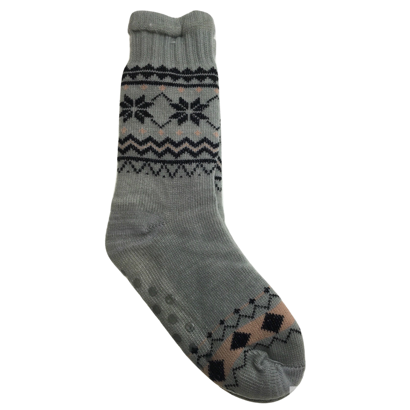 1 Pair Mens Non Slip Thick Fur Warm Winter Bed Socks Thermal Warm Cushion - One Size V563-BR-MENSBEDSOCKS-ONESIZE