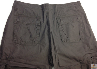 Mens 3/4 CARGO SHORTS Long Pants 100% COTTON Army Military Combat Summer - Brown - Small (30"") V563-BR-MNCRGOPNTS-BRWN-S