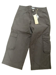 Mens 3/4 CARGO SHORTS Long Pants 100% COTTON Army Military Combat Summer - Brown - Small (30"") V563-BR-MNCRGOPNTS-BRWN-S