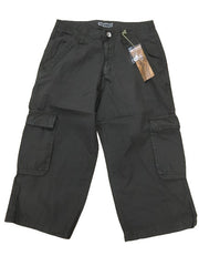 Mens 3/4 CARGO SHORTS Long Pants 100% COTTON Army Military Combat Summer - Olive (Washed Look) - Small (30"") V563-BR-MNCRGOPNTS-OLV-S