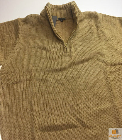 Mens Knit Jumper Pullover Sweater Knitted Casual Stretch Warm Winter - Half Zip Burgundy 97 (KW14) - L V563-BR-MNJMPR-BRGNDY97-L