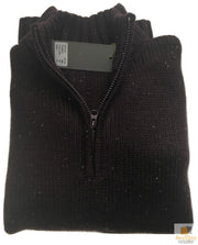 Mens Knit Jumper Pullover Sweater Knitted Casual Stretch Warm Winter - Half Zip Burgundy 97 (KW14) - M V563-BR-MNJMPR-BRGNDY97-M