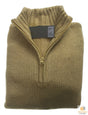 Mens Knit Jumper Pullover Sweater Knitted Casual Stretch Warm Winter - Half Zip Maize 17 (KW14) - L V563-BR-MNJMPR-HLFZIPMAIZE17-L
