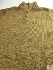 Mens Knit Jumper Pullover Sweater Knitted Casual Stretch Warm Winter - Half Zip Maize 17 (KW14) - M V563-BR-MNJMPR-HLFZIPMAIZE17-M