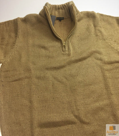 Mens Knit Jumper Pullover Sweater Knitted Casual Stretch Warm Winter - Half Zip Maize 17 (KW14) - M V563-BR-MNJMPR-HLFZIPMAIZE17-M