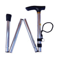 Adjustable Metal WALKING STICK Travel Cane Folding Pole Compact Retractable Hike - Silver V563-BR-MWSTICK-SILVER