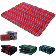 Picnic Rug Mat Blanket Outdoor Camping Waterproof Throw Travel Fleece Plaid - Assorted V563-BR-PCNCRUGMAT