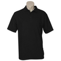 Mens Polo Top Shirt Plain Casual Short Sleeve Pique Knit Basic UPF Rated T-Shirt - Black - S V563-BR-PSHRT-BLK-S